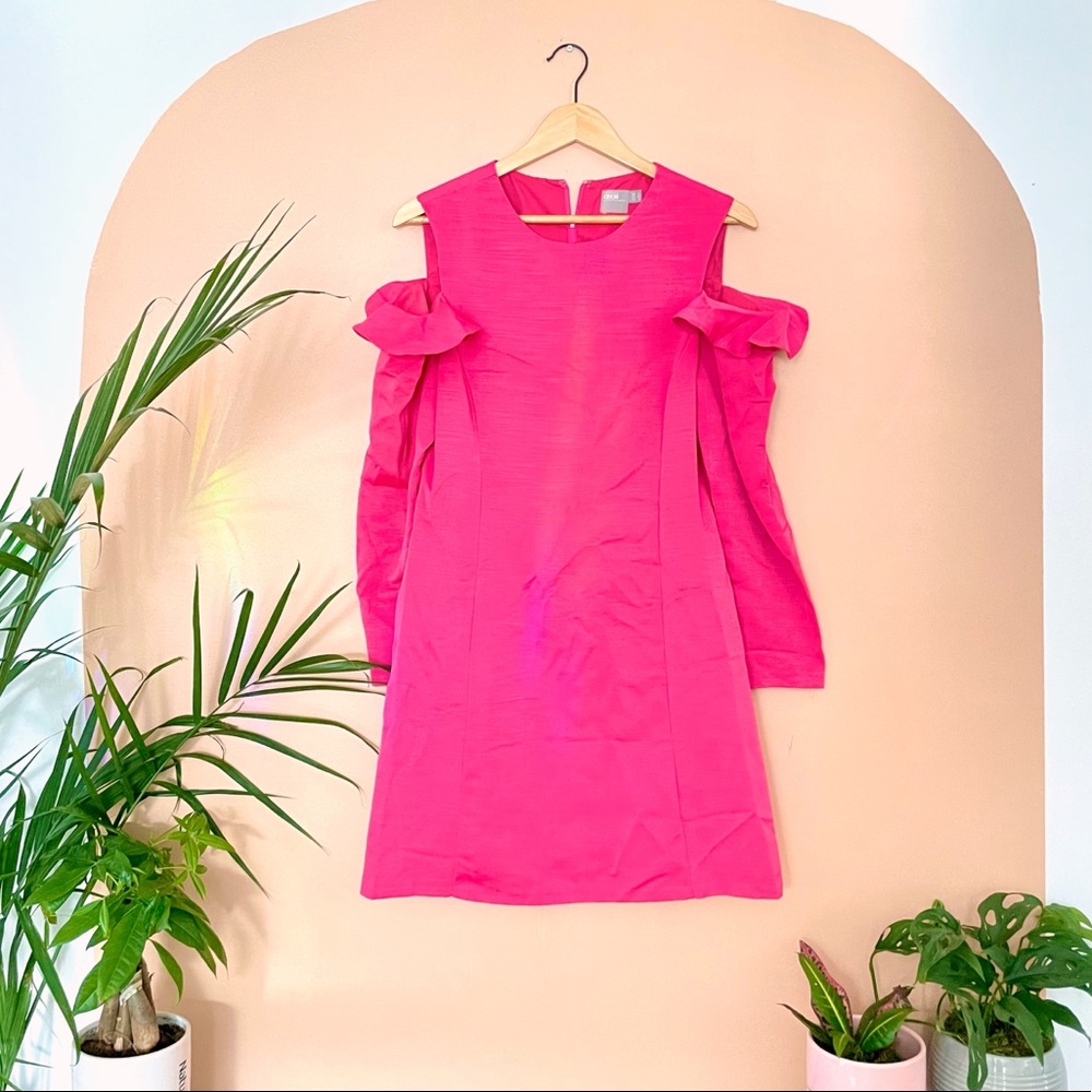 ASOS Cold Shoulder Ruffle Structured Mini Dress